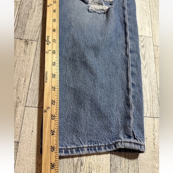 Levis Jeans Womens 26W 27L Premium Ribcage Straight Ankle Distressed Button Fly - Picture 16 of 16